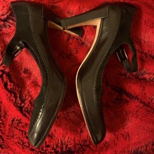 Cole Haan leather and suede Mary Jane heels